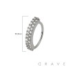 MULTI CZ DOUBLE LINE 316L SURGICAL STEEL HOOP NOSE RING
